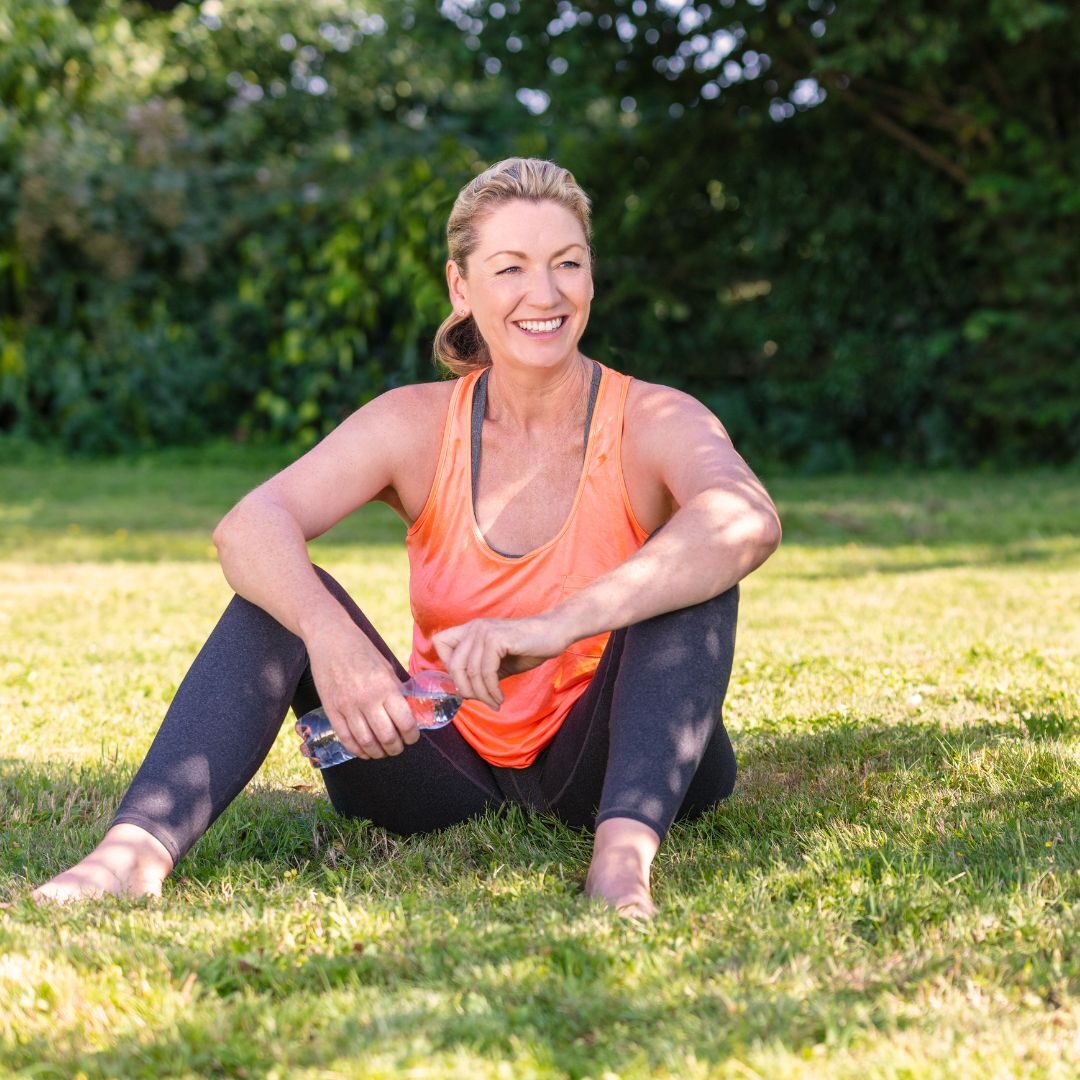 woman resting during workout
